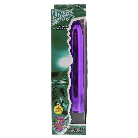 Фиолетовый классический вибратор KRYPTON STIX 7 MASSAGER - 17,8 см.