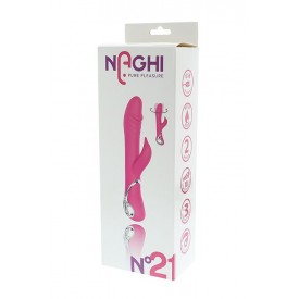 Розовый ротатор NAGHI NO.21 RECHARGEABLE DUO VIBRATOR с клиторальным отростком